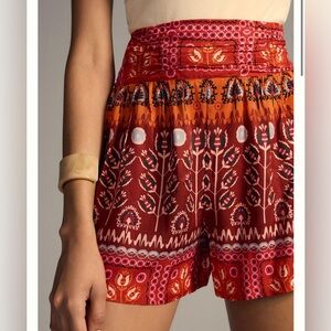 Anthropologie Ruched Wide-Leg Shorts